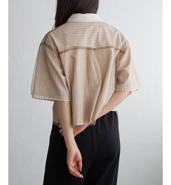 VENCE share style「ストライプチュールカブセSSシャツ」|シャツ・ブラウス|