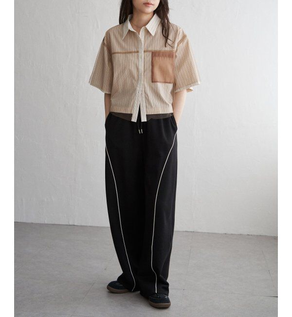 VENCE share style「ストライプチュールカブセSSシャツ」|シャツ・ブラウス|