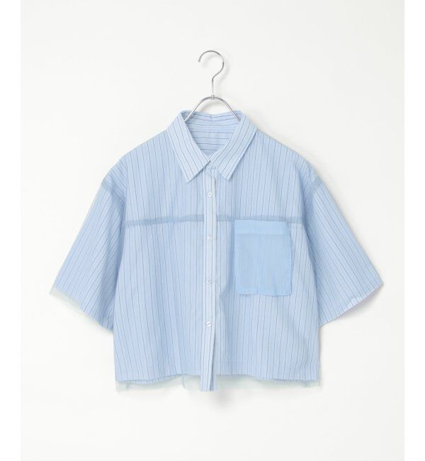 VENCE share style「ストライプチュールカブセSSシャツ」|シャツ・ブラウス|