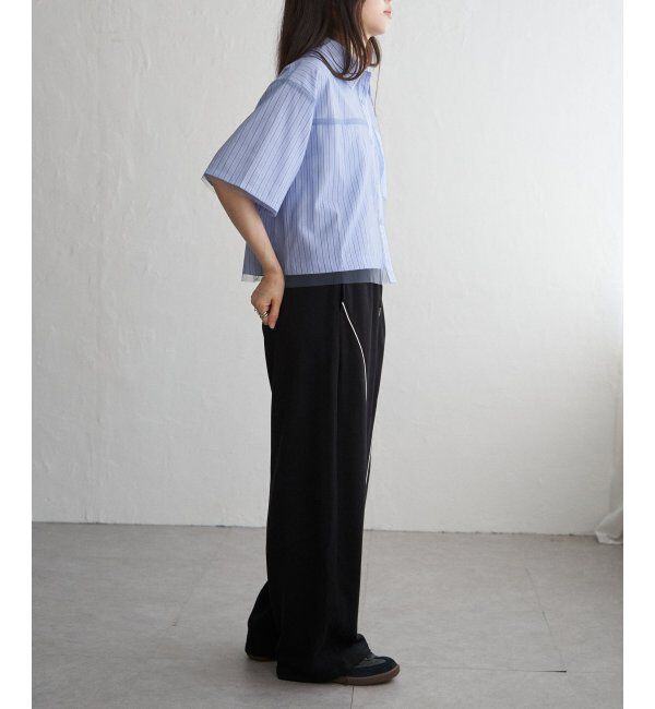 VENCE share style「ストライプチュールカブセSSシャツ」|シャツ・ブラウス|
