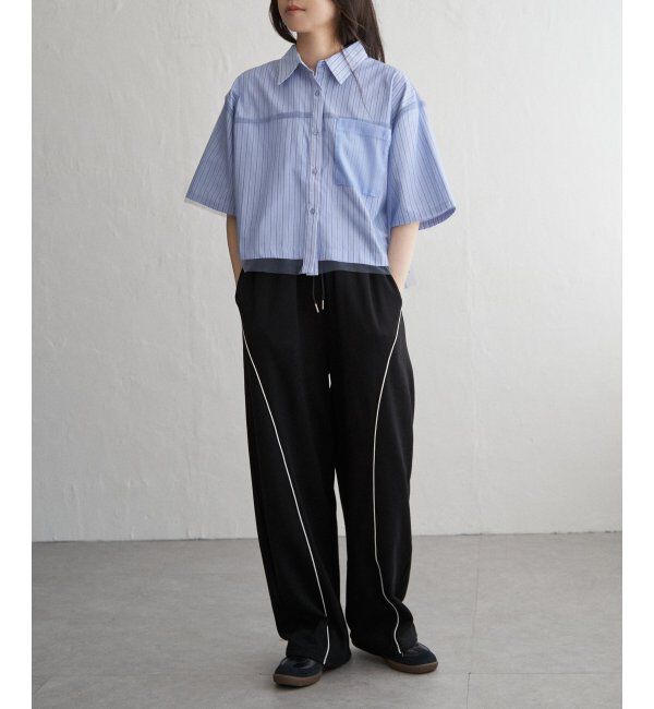 VENCE share style「ストライプチュールカブセSSシャツ」|シャツ・ブラウス|
