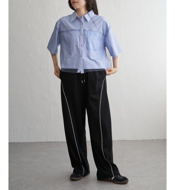 VENCE share style「ストライプチュールカブセSSシャツ」|シャツ・ブラウス|