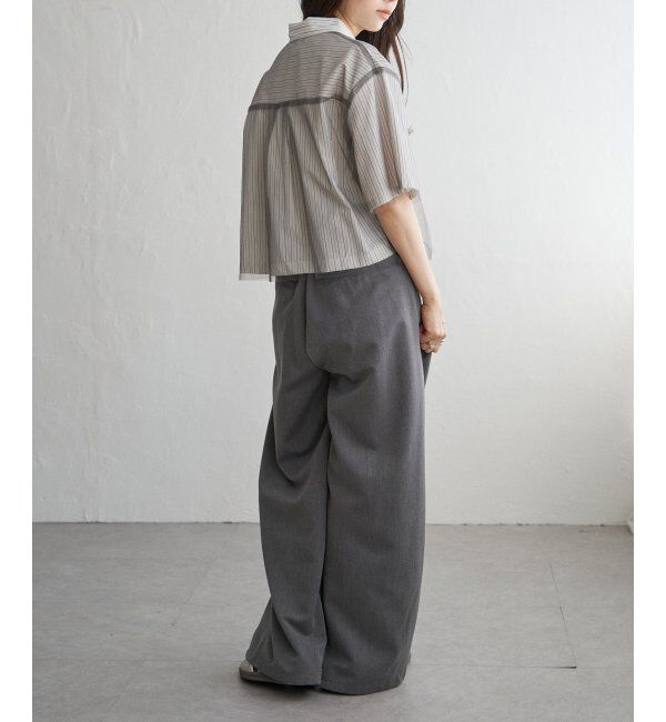 VENCE share style「ストライプチュールカブセSSシャツ」|シャツ・ブラウス|