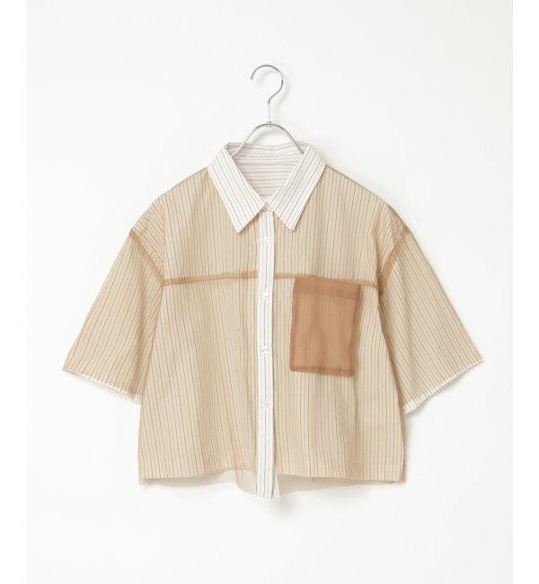 VENCE share style「ストライプチュールカブセSSシャツ」|シャツ・ブラウス|