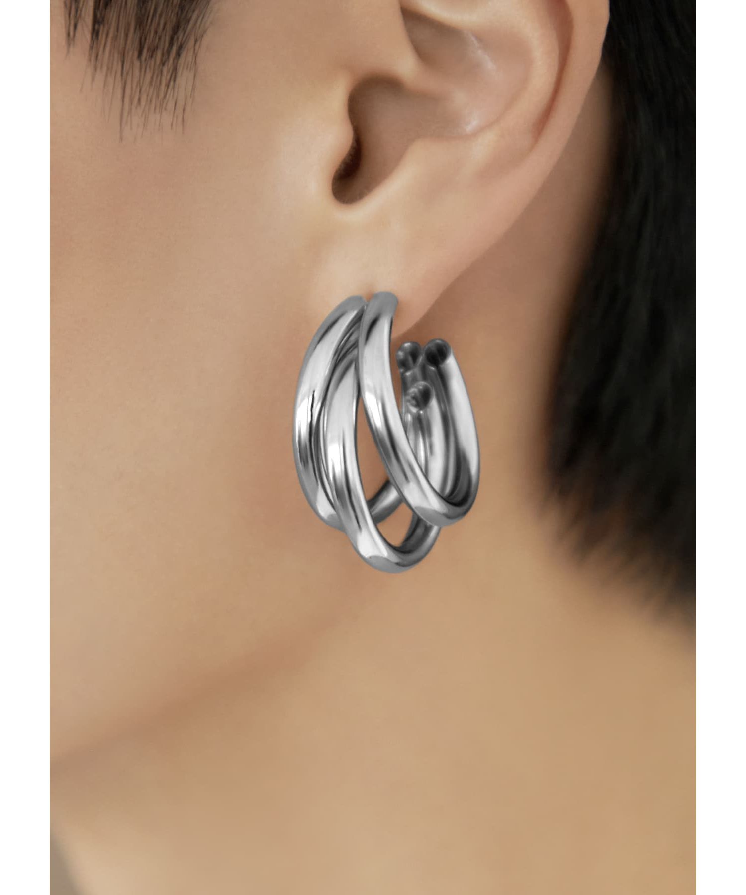 STYLE DELI「トリプルリングフープピアス」|ピアス|シルバー