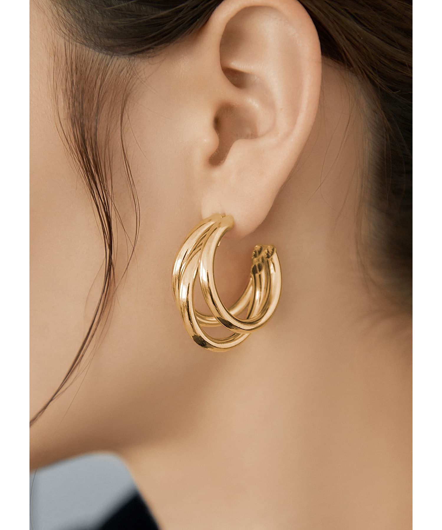 STYLE DELI「トリプルリングフープピアス」|ピアス|