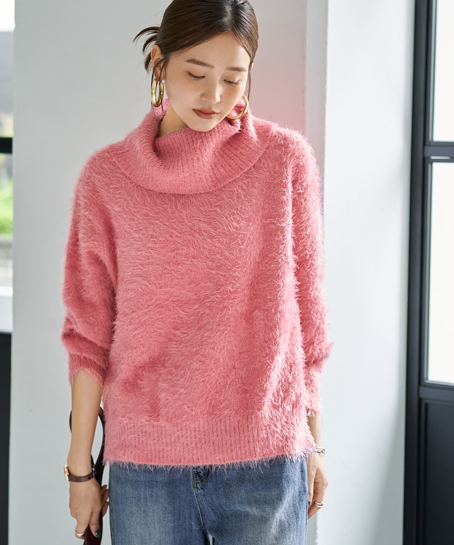 STYLE DELI「ふわふわシャギーオフタートルニット」|ニット・セーター|