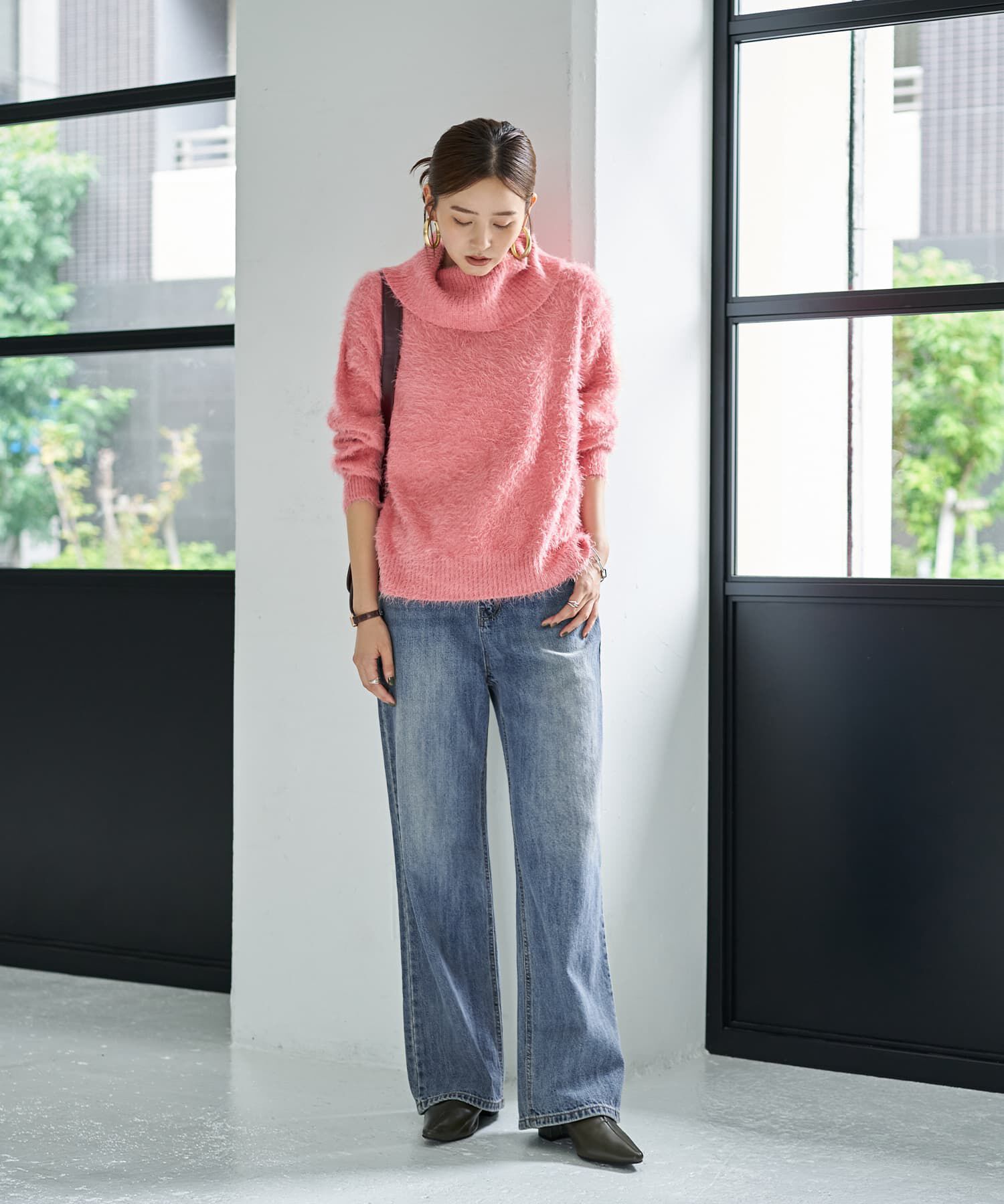 STYLE DELI「ふわふわシャギーオフタートルニット」|ニット・セーター|