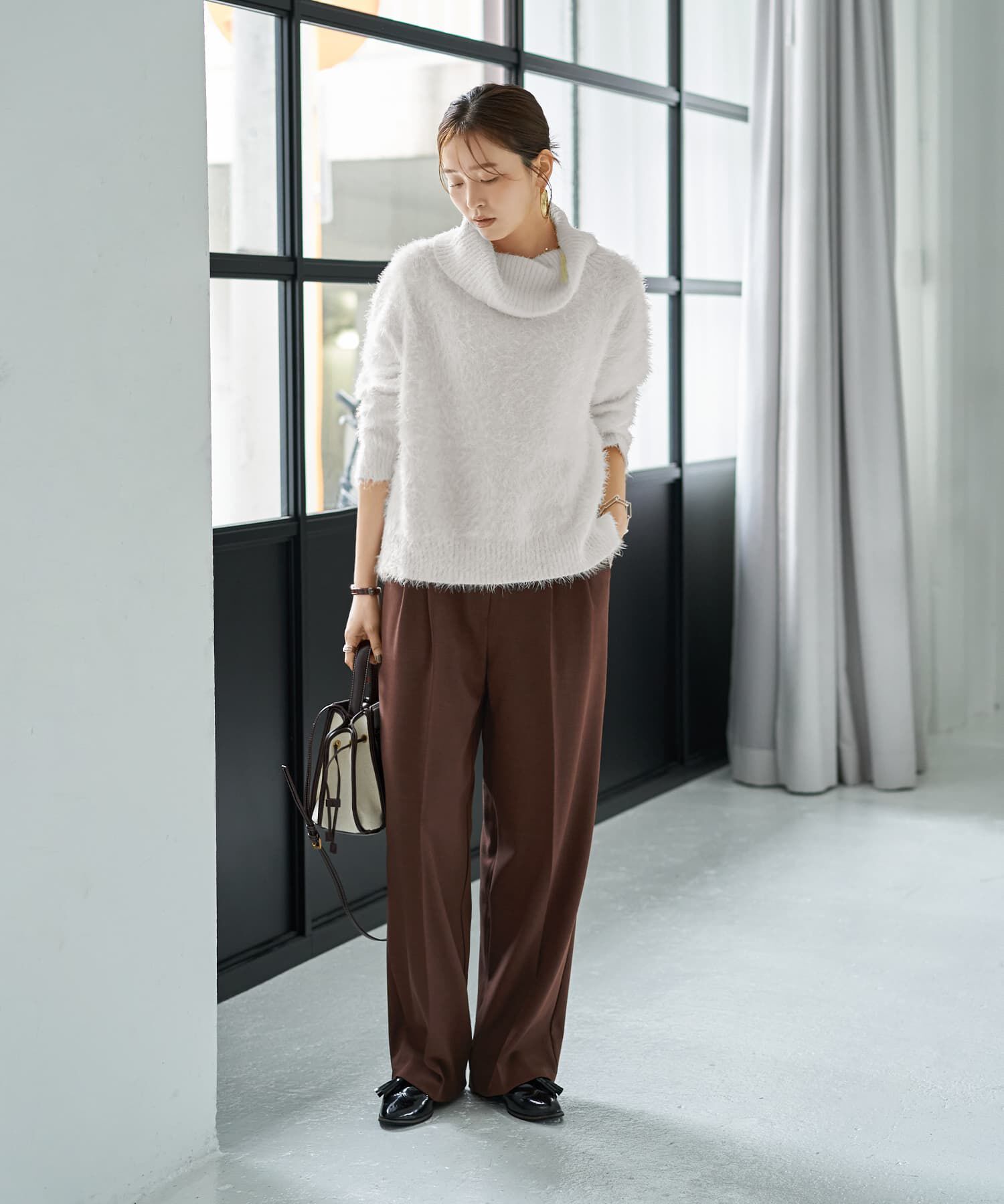 STYLE DELI「ふわふわシャギーオフタートルニット」|ニット・セーター|