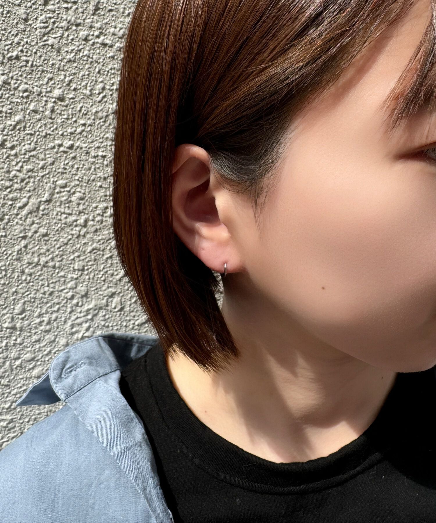 Phoebe「【金属アレルギー対応】ミニフープピアス(片耳)/サージカルステンレス シルバー」|ピアス|