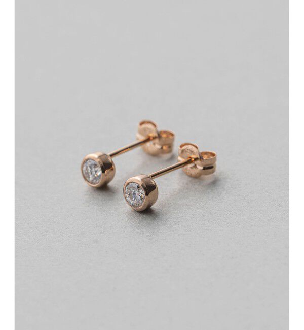 ete「K18 ダイヤモンド 0.2ct ピアス「ブライト」」|ピアス|ピンクゴールド