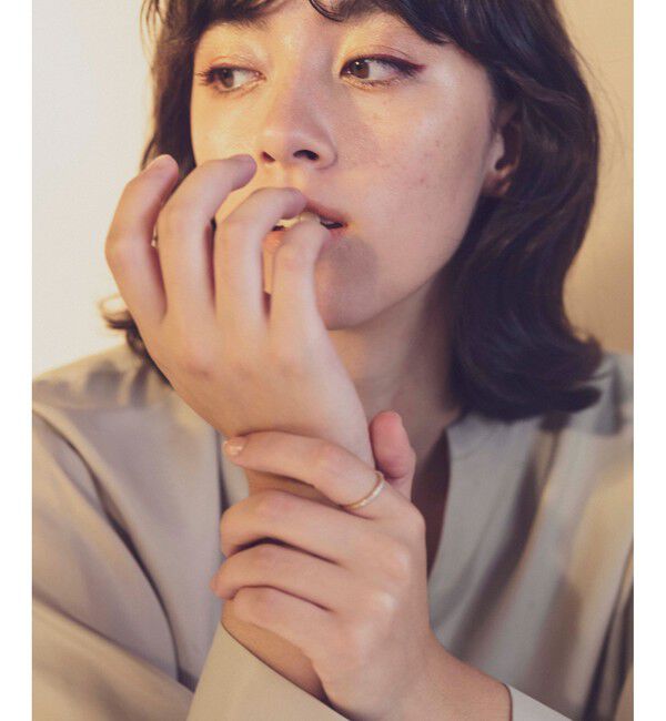 ete「K18YG レイヤード ハーフエタニティ リング」|リング|