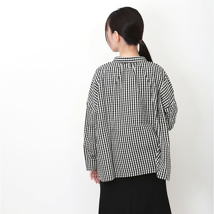 BACKYARD FAMILY「DGY ディージーワイ チェックシャツ レディース 通販 ブラウス シャツ ギャザーブラウス」|シャツ・ブラウス|