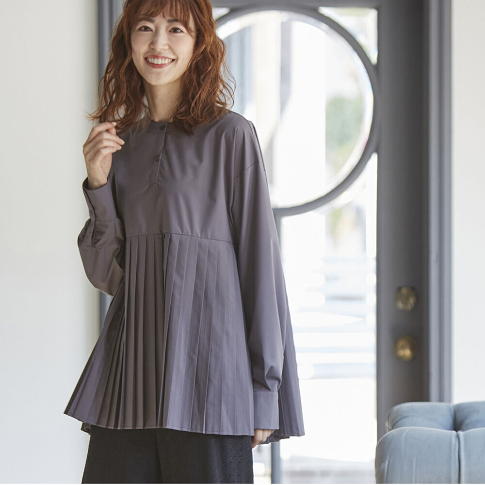 BACKYARD FAMILY「ブラウス 長袖 レディース きれいめ 通販 シャツブラウス シャツ トップス」|シャツ・ブラウス|グレー1