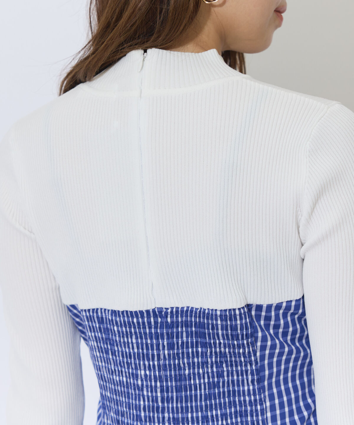 アンドクチュール「ギンガムチェック柄ドッキングワンピース」|ワンピース|