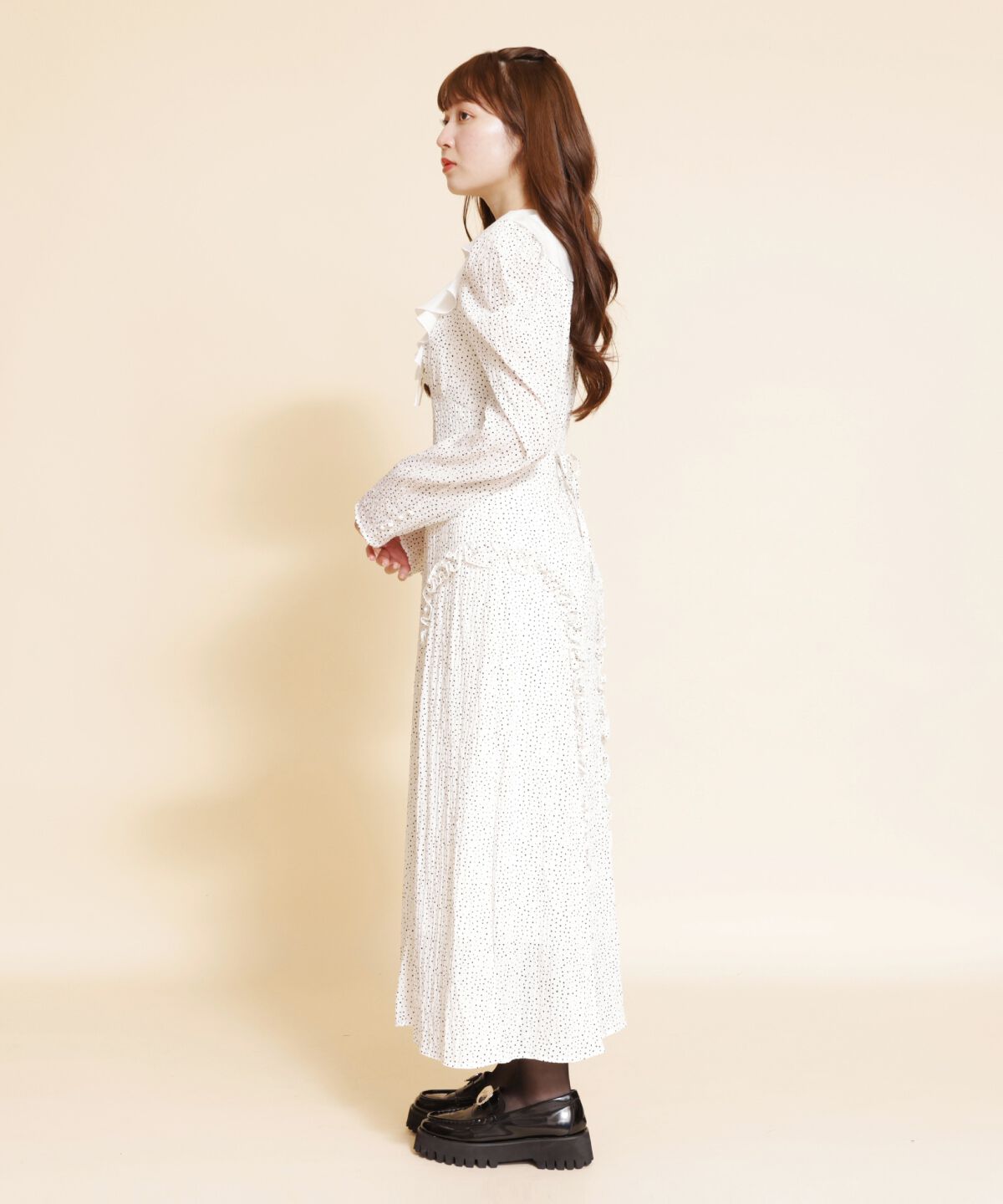 REDYAZEL「フリルカラードットワンピース」|ワンピース|