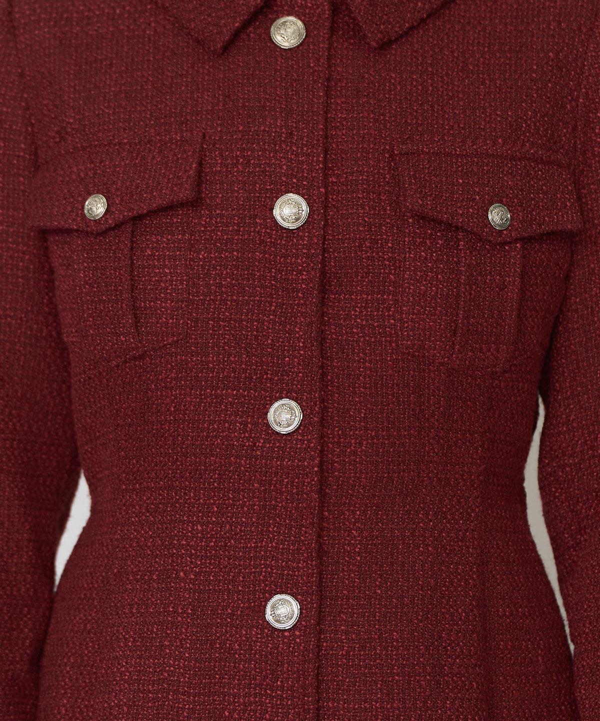 REDYAZEL「エンブレムボタンツイードシャツミニワンピース」|ワンピース|