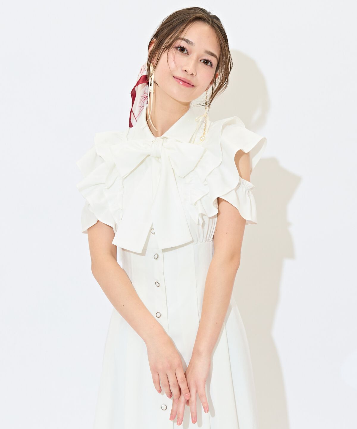 WILLSELECTION「ラッフルスリーブリボンタイワンピース」|ワンピース|