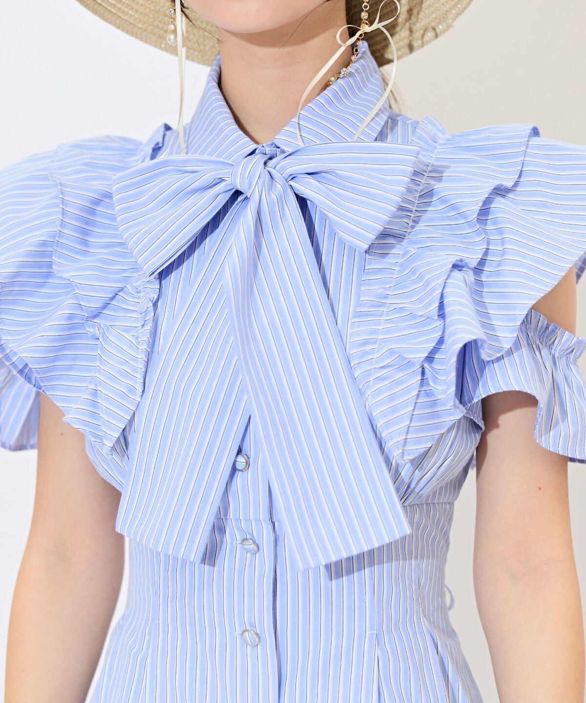 WILLSELECTION「ラッフルスリーブリボンタイワンピース」|ワンピース|