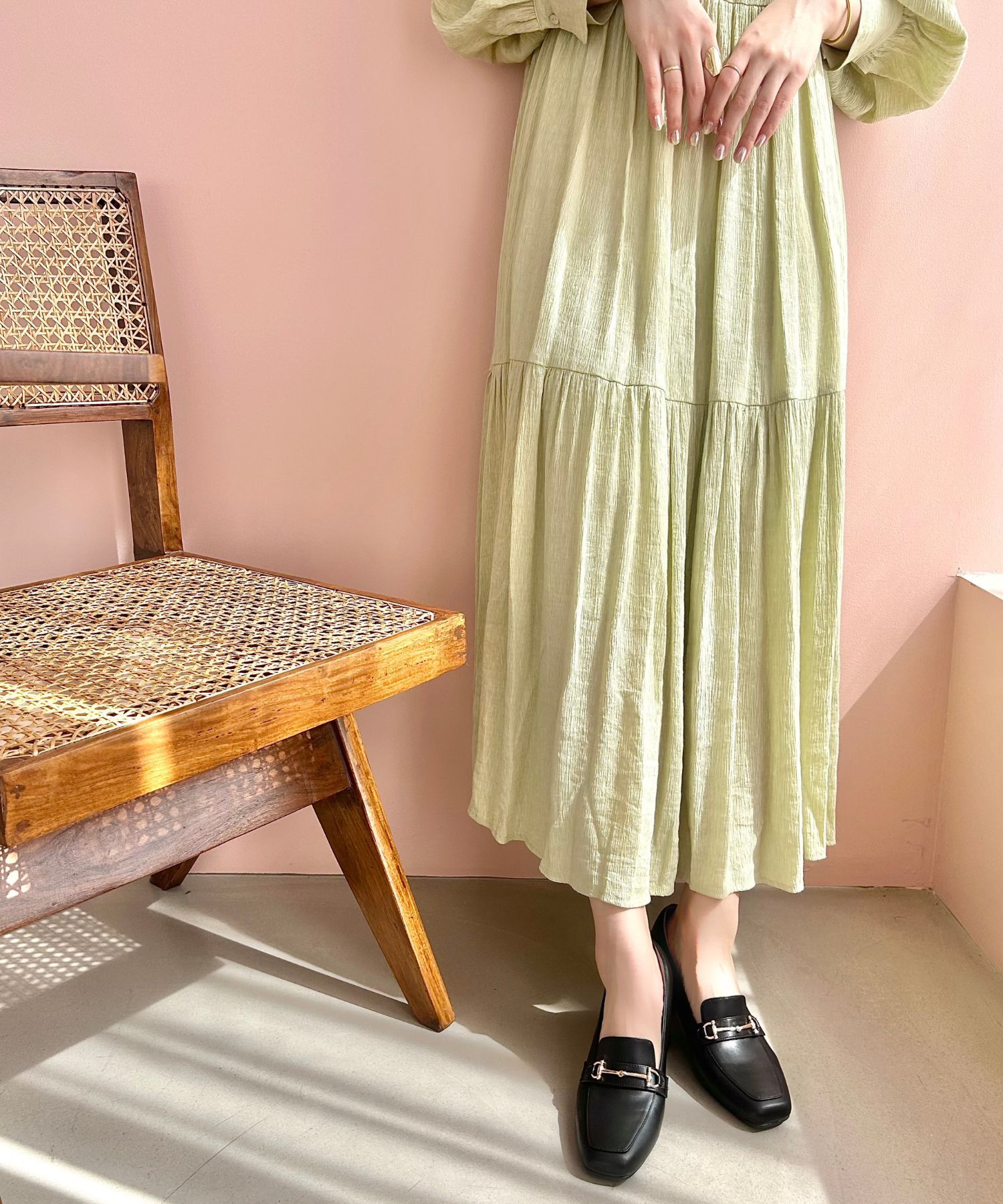 ORiental TRaffic「【跳べるパンプス/シリーズ累計１５０万足突破 】ビット ヒールローファー /R-3214 厚手クッション」|パンプス|