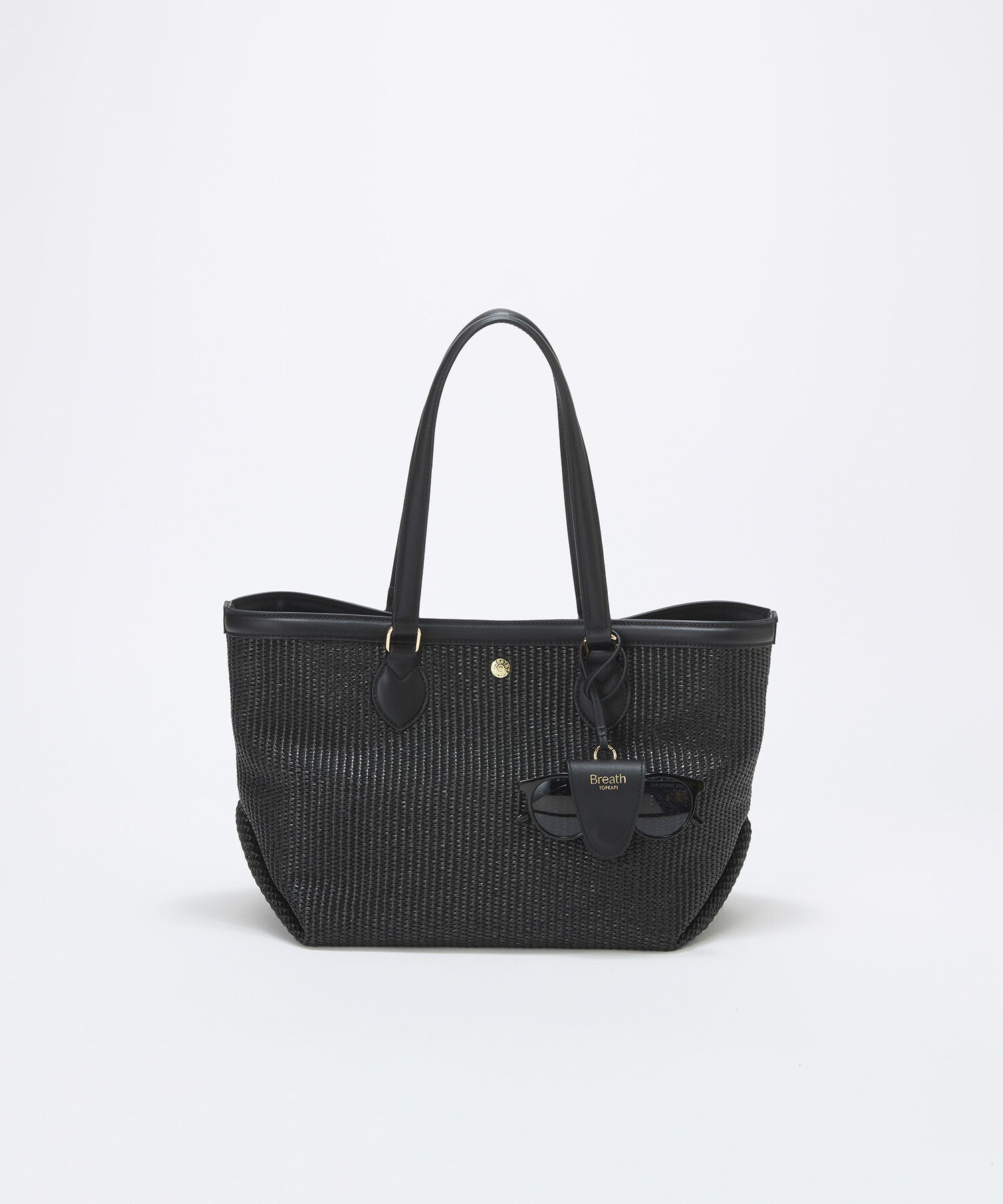 TOPKAPI BREATH「【Breath TOPKAPI】サングラスホルダー付き レザーコンビ カゴバッグ L 」|トートバッグ|