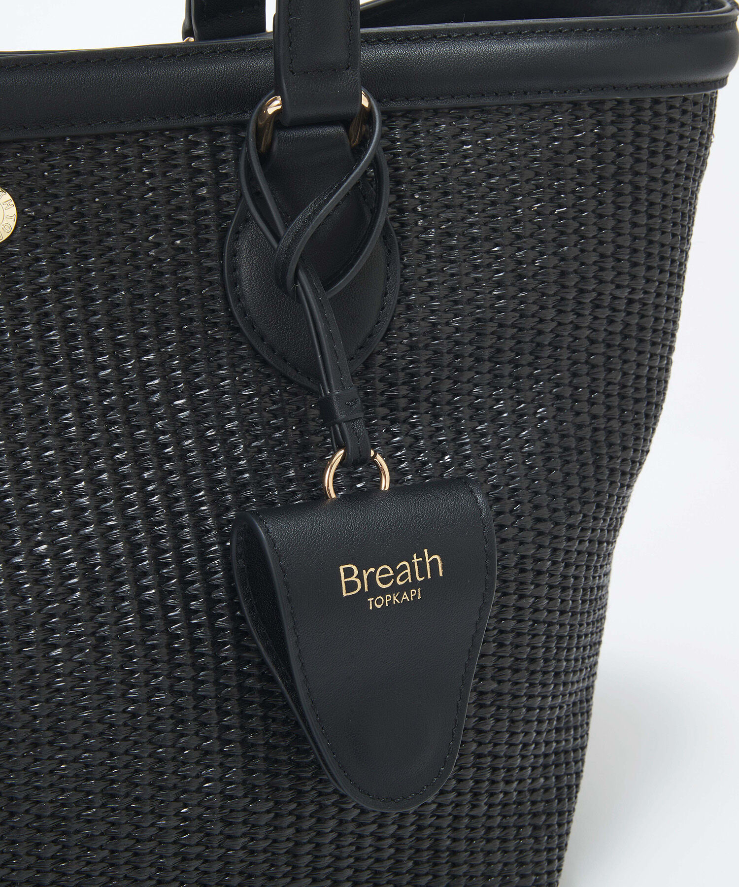 TOPKAPI BREATH「【Breath TOPKAPI】サングラスホルダー付き レザーコンビ カゴバッグ L 」|トートバッグ|