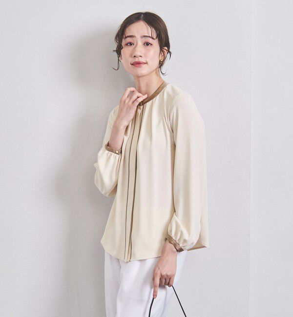 UNITED ARROWS「バイカラー パイピング ブラウス」|シャツ・ブラウス|