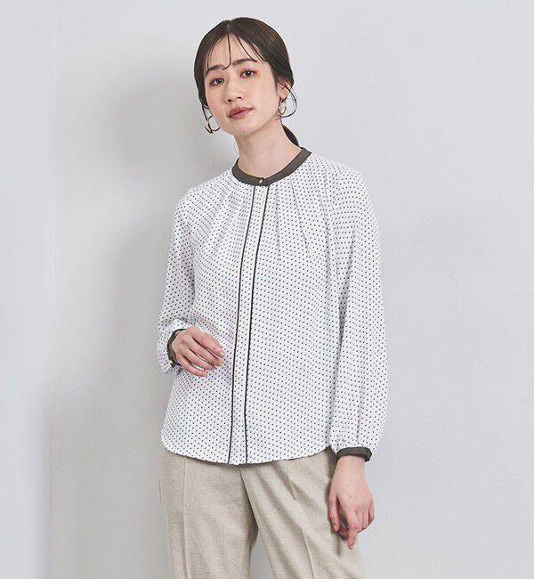 UNITED ARROWS「バイカラー パイピング ブラウス」|シャツ・ブラウス|