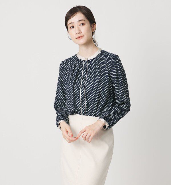 UNITED ARROWS「バイカラー パイピング ブラウス」|シャツ・ブラウス|