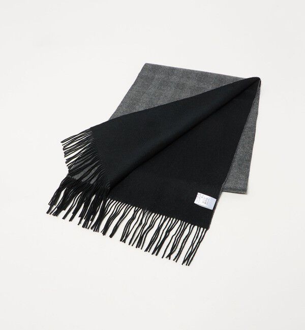UNITED ARROWS「カシミヤ リバーシブル ヘリンボーン マフラー」|マフラー|BLACK