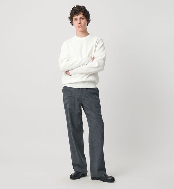 UNITED ARROWS「コットン/ポリエステル アゼ クルーネックニット」|ニット・セーター|