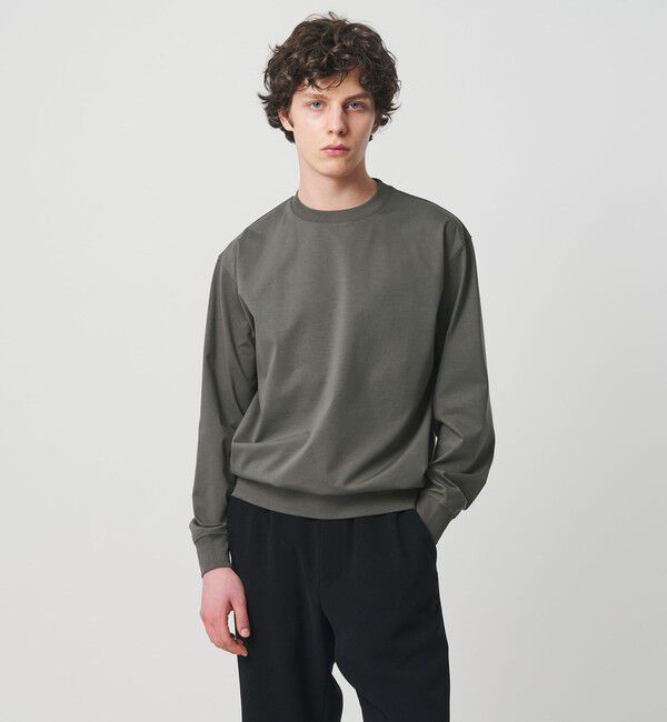 UNITED ARROWS「ポンチ ロングスリーブ スウェット ー抗菌防臭・接触冷感ー」|Tシャツ・カットソー|DK.GRAY