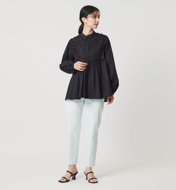 UNITED ARROWS「コンビ ギャザー ブラウス」|シャツ・ブラウス|