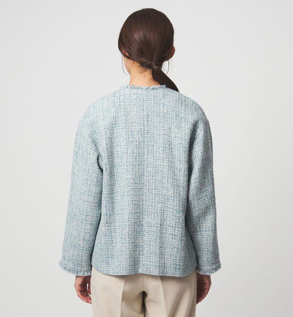 UNITED ARROWS green label relaxing「［size SHORTあり］ミックス ツイードライク ポケット ノーカラー ジャケット」|ノーカラージャケット|