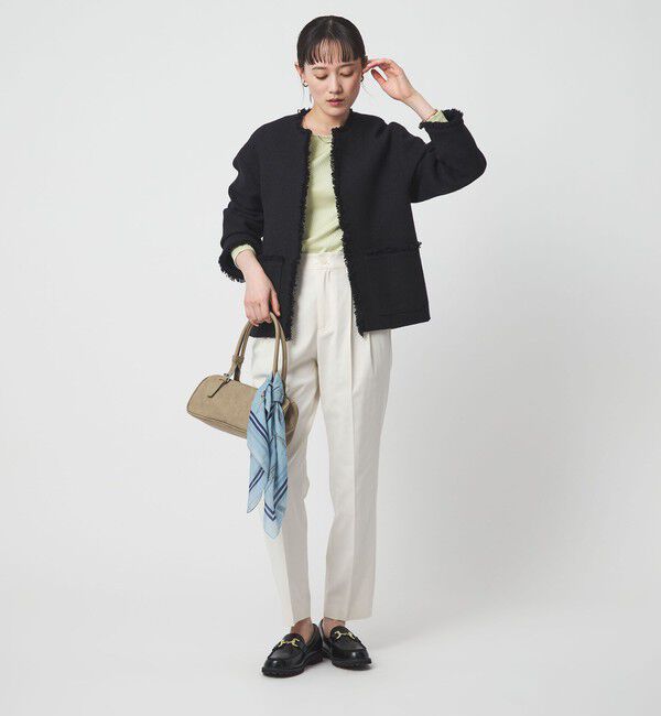 UNITED ARROWS green label relaxing「［size SHORTあり］ミックス ツイードライク ポケット ノーカラー ジャケット」|ノーカラージャケット|