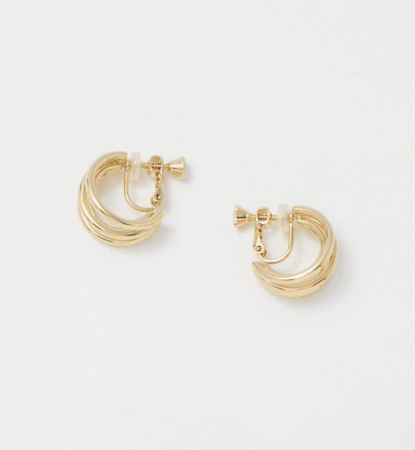 UNITED ARROWS green label relaxing「ラインミックス フープイヤリング」|イヤリング|