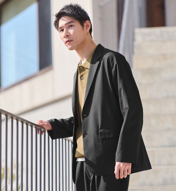 UNITED ARROWS green label relaxing「FREELITCH カジュアル 2B ジャケット -2WAYストレッチ・吸水速乾-」|テーラードジャケット|BLACK