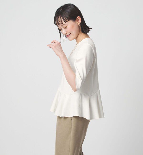 UNITED ARROWS green label relaxing「イレヘム ペプラム ポンチ プルオーバー カットソー 接触冷感 UVカット」|Tシャツ・カットソー|