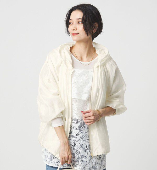 UNITED ARROWS green label relaxing「シアー ギャザー フード ブルゾン」|ブルゾン・スタジャン|