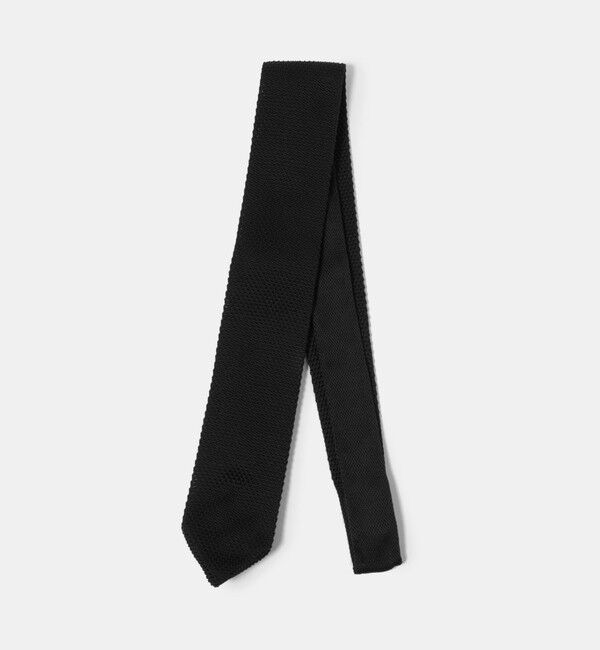 UNITED ARROWS green label relaxing「GLR ポリエステル ウォッシャブル ニット ソリッド ネクタイ ニットタイ」|ネクタイ・蝶ネクタイ|BLACK