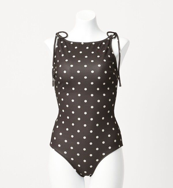 UNITED ARROWS green label relaxing「ハイネックWリボン ドット柄 ワンピース スイムウェア / 水着」|その他|