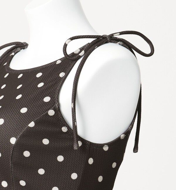 UNITED ARROWS green label relaxing「ハイネックWリボンフレア&ショーツ ドット柄 ブラック スイムウェア / 水着」|スポーツ|