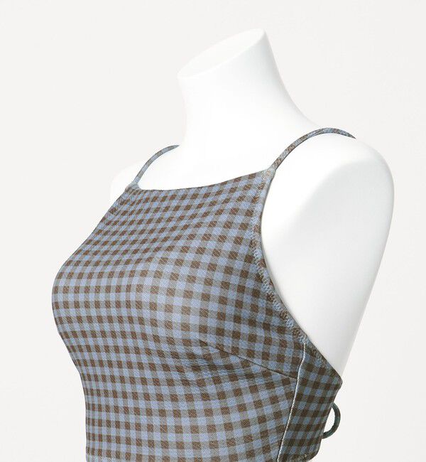 UNITED ARROWS green label relaxing「ハイネックビスチェ チェック柄 A スイムウェア / 水着」|スポーツ|