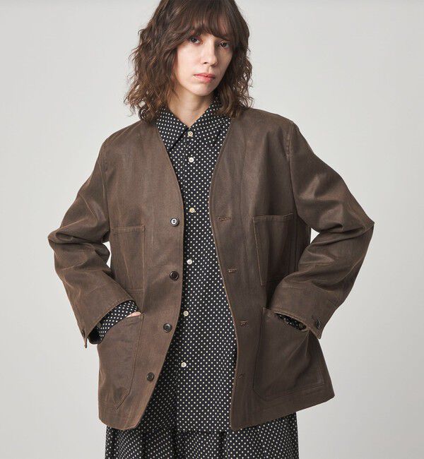 STEVEN ALAN「＜Steven Alan＞クラック ライク ノーカラー ジャケット」|その他|DK.BROWN
