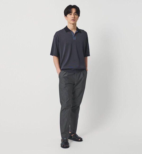 BEAUTY&YOUTH UNITED ARROWS「スラブ １プリーツ イージー テーパード パンツ NO.5 ストレッチ 撥水 UVカット 」|チノ|