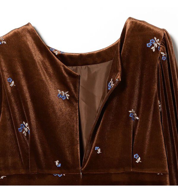 Ray BEAMS 「ベロア 刺繍 ワンピース」|ワンピース|