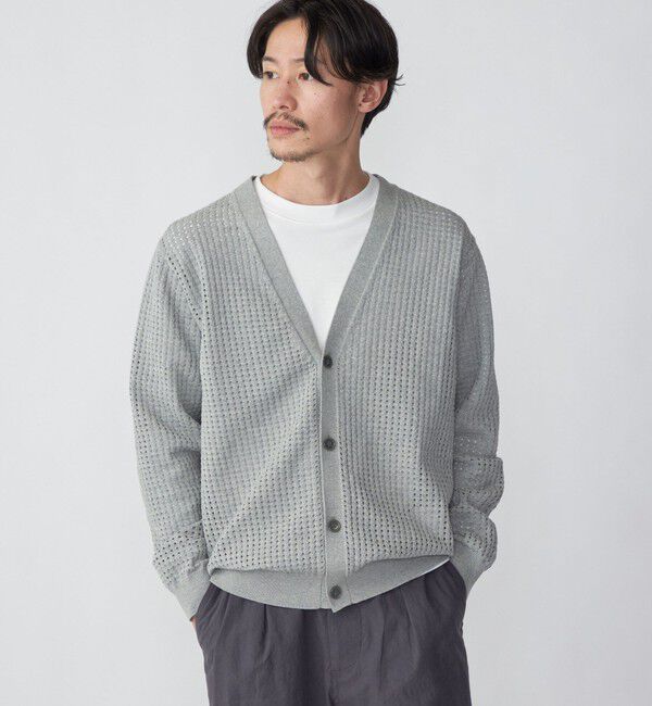SHIPS「SHIPS:〈手洗い可能〉12ゲージ クロシェライク アイレット カーディガン」|カーディガン|