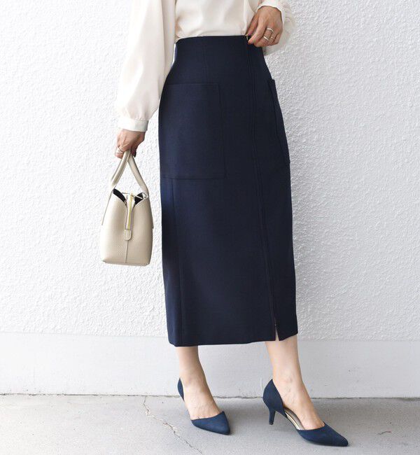 SHIPS for women「〈手洗い可能〉フロント ジップ サイド ポケット タイト スカート ◇」|スカート|