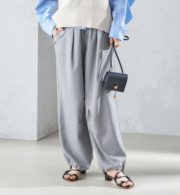 SHIPS for women「〈手洗い可能〉メランジ ツイル ギャザー カーゴパンツ ◇」|カーゴ|