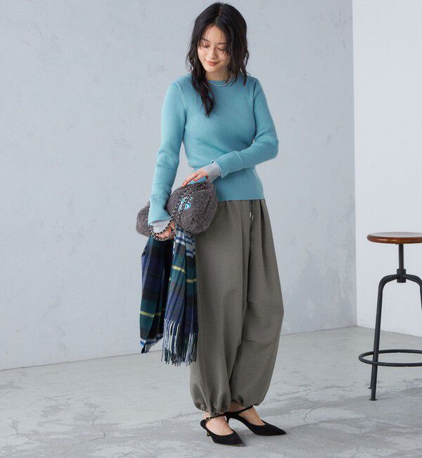 SHIPS for women「〈手洗い可能〉メランジ ツイル ギャザー カーゴパンツ ◇」|カーゴ|